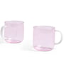 Hay - Borosilicate cup, Ø 8 x H 8. 5 cm, pink / white (set of 2)
