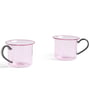 Hay - Borosilicate cup, Ø 8 x H 6. 5 cm, pink / gray (set of 2)