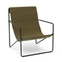 Ferm Living - Desert Lounge Chair, black / olive