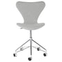 Fritz Hansen - Series 7 office chair, fully upholstered, chrome / Divina Melange light gray (braked castors for hard floors)