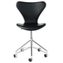 Fritz Hansen - Series 7 office chair, fully upholstered, chrome / Essential leather black (braked castors for hard floors)