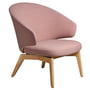 Fritz Hansen - Let Lounge chair wooden frame, orange-red / oak