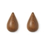 Normann Copenhagen - Dropit Wall hooks - small, walnut (set of 2)
