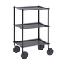 Muuto - Flow Side trolley, 3 shelves, blue-grey