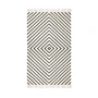 Collection - Kelim Carpet 140 x 200 cm, diamond pattern, offwhite / black