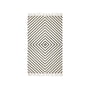 Collection - Kelim Carpet 90 x 160 cm, diamond pattern, offwhite / black