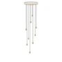 Tala - Brass Nine Pendant light, white / brass