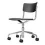 Thonet - S 43 DR Office chair five-star frame with castors, chrome / beech black stained