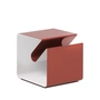 Müller Möbelfabrikation - V44 Side table with newspaper rack, oxide red / signal white