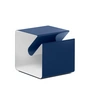 Müller Möbelfabrikation - V44 Side table with newspaper rack, cobalt blue / signal white
