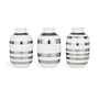 Kähler Design - Omaggio Vase miniature H 8 cm, silver (set of 3)