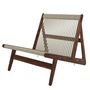 Gubi - MR01 Lounge Chair, walnut / natural wickerwork