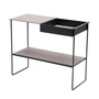 Lind DNA - Console table with tray, steel black / Bull warm grey