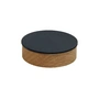 Lind DNA - Wood Box with lid S, Ø 11 cm, natural oak / Bull black