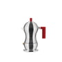 Alessi - Pulcina Espresso maker, 7 cl, silver / red