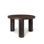 ferm Living - Post Coffee Side Table Lines, Ø 65 cm, smoked oak / black