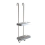 Frost - Nova2 Shower tray to hang double, brushed stainless steel