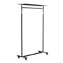 Frost - Bukto Coat rack with castors and shelf 100 cm, polished stainless steel / black