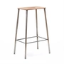 Frama - Adam Bar stool, H 65 cm, natural leather / untreated steel