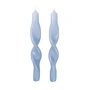 Broste Copenhagen - Twist Candles, plain air light blue (set of 2)