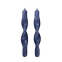 Broste Copenhagen - Twist Candles, baja blue (set of 2)