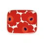 Marimekko - Oiva Unikko Serving platter, 15 x 12 cm, white / red