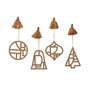 Broste Copenhagen - Christmas Fili Decorative pendant, Ø 8 cm, indian tan (set of 4)