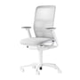 Wilkhahn - AT 187/71 Mesh office swivel chair without seat depth extension, white / light grey (hard floor)