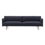Muuto - Outline Sofa 3-seater, dark blue (Vidar 554) / black