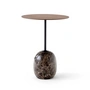 & Tradition - Lato Side table round Ø 40 cm, H 50 cm, walnut / Emparador marble