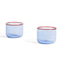 Hay - Tint Drinking glass 200 ml, light blue / red (set of 2)