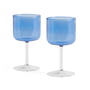 Hay - Tint Wine glass, blue / clear (set of 2)