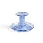 HAY - Flare Candlestick, Ø 11 x H 7.5 cm, light blue / white