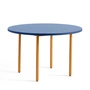 HAY - Two-Colour Dining table round, Ø 120 cm, blue / ochre
