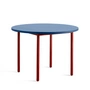 HAY - Two-Colour Dining table round, Ø 105 cm, blue / dark red