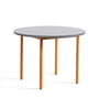 Hay - Two-Colour Dining table round, Ø 105 cm, light grey / ochre
