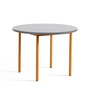 HAY - Two-Colour Dining table round, Ø 105 cm, light grey / ochre