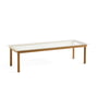Hay - Kofi Coffee table with glass top, 140 x 50 cm, oak / clear fluted