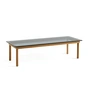 HAY - Kofi Coffee table with glass top, 140 x 50 cm, oak / transparent grey