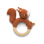 Sebra - Crochet rattle squirrel, brown