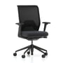 Vitra - ID Mesh , nero / basic dark, FlowMotion with forward tilt/seat depth adjustment, 2D armrests (castors for hard floors)