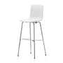 Vitra - Hal RE bar stool, high, cotton white / chrome / black plastic glides