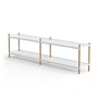 NINE - BOLT Shelf 53 x 200 cm 2 shelves, oak / white