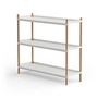 NINE - BOLT Shelf 88 x 100 cm 3 shelves, oak / gray