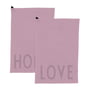Design Letters - Favourite Tea towel, Love / Home, lavender (set of 2)