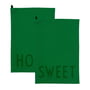 Design Letters - Favourite Tea towel, Sweet / Home, olive green (set of 2)