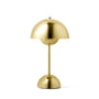 & Tradition - Flowerpot Battery Table Lamp VP9 with Magnetic Charging Cable, Brass Finished