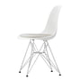 Vitra - Eames Plastic Side Chair DSR with seat cushion, chrome / white (felt glides basic dark)