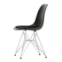 Vitra - Eames Plastic Side Chair DSR with seat cushion, chrome / deep black (felt glides basic dark)