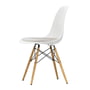 Vitra - Eames Plastic Side Chair DSW with seat cushion, honey-coloured ash / white (felt glides basic dark)